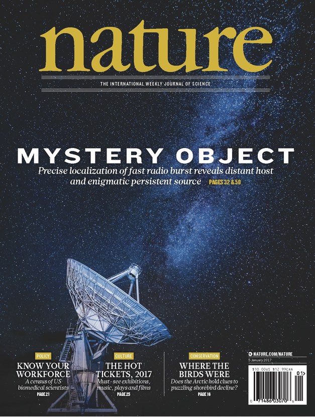 Nature cover, 2017 Jan 5th issue