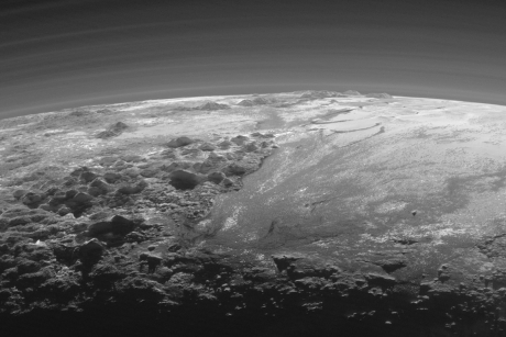 NASA - Mountains and plains on Pluto.