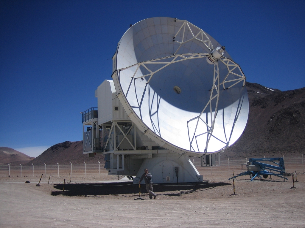 Stephen Parshley with APEX telescope