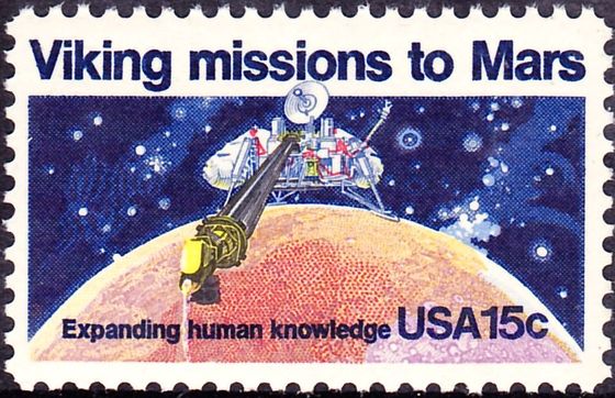 A 1978 United States postage stamp commemorates the Viking mission to Mars, in which Cornell astronomers and scientists prominently participated.