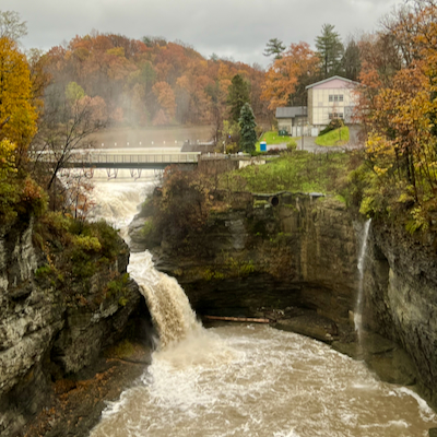 Triphammer Falls, Cornell campus, fall