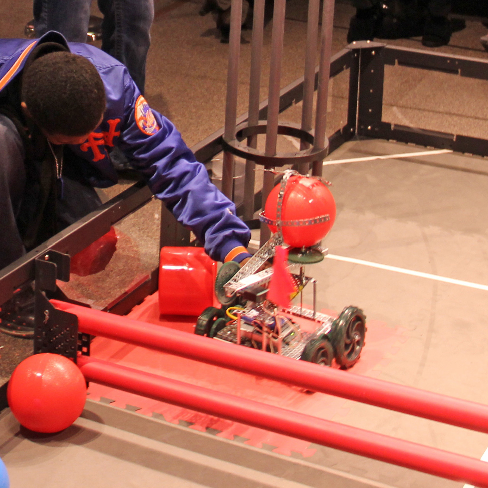 Action in the VEX Robotics arena at the MOST